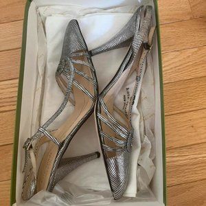 Kate Spade silver slingback heels